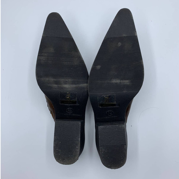 Hot Kiss Slip On Mules Leather Size 8.5 Cowgirl - Picture 9 of 12